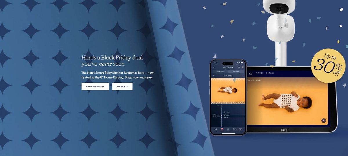 Nanit Pro smart baby monitor camera mounted above crib tracking infant sleep patterns